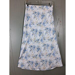 Forever 21 A-Line Skirt Womens Medium White Micro‎ Floral Below Knee Cottagecore